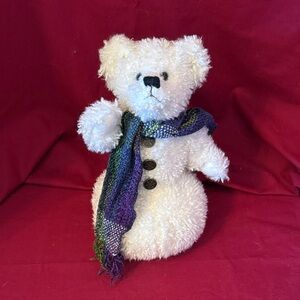 Boyds Bears 10” Snowman with Multicolor Scarf